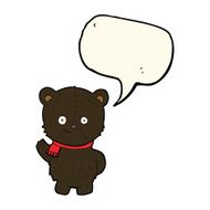 cute cartoon black bear with speech bubble N64