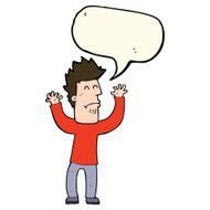 cartoon stressed man with speech bubble N56