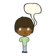 cartoon whistling boy with speech bubble N7