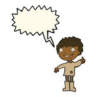 cartoon excited boy with speech bubble N116