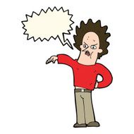 cartoon nasty boy with speech bubble N7