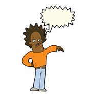 cartoon nasty boy with speech bubble N8