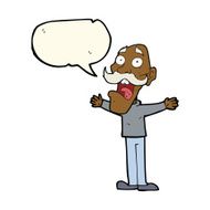 cartoon stressed old man with speech bubble N13