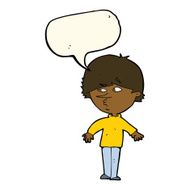 cartoon suspicious man looking over shoulder with speech bubble N7