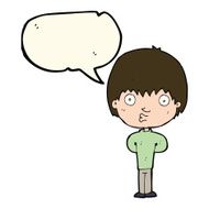 cartoon whistling boy with speech bubble N8