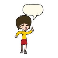 cartoon woman with idea speech bubble N196