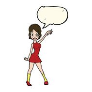 cartoon party girl with speech bubble N7