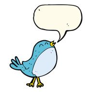cartoon singing bird with speech bubble N5