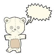 cute cartoon polar bear with speech bubble N65