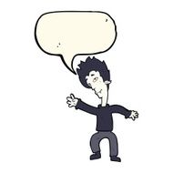 cartoon halloween vampire with speech bubble N13