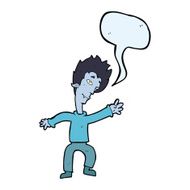 cartoon halloween vampire with speech bubble N14