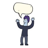 cartoon halloween vampire with speech bubble N16