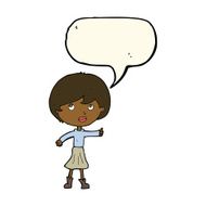 cartoon woman asking question with speech bubble N23