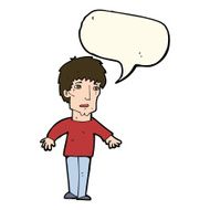 cartoon surprised man with speech bubble N110