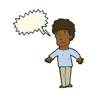 cartoon surprised man with speech bubble N111