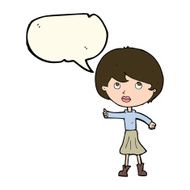 cartoon woman asking question with speech bubble N24