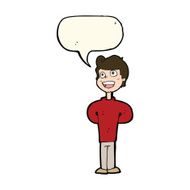 cartoon happy man with speech bubble N366