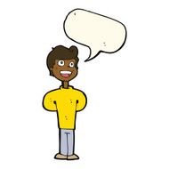 cartoon happy man with speech bubble N367
