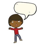 Cartoon happy boy with speech bubble N188