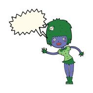 cartoon vampire girl with speech bubble N179