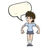 cartoon curious woman with speech bubble N47