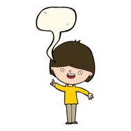 Cartoon happy boy with speech bubble N189