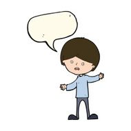 cartoon unhappy boy with speech bubble N46
