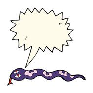 cartoon hissing snake with speech bubble N24