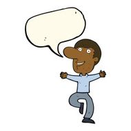 cartoon happy man with speech bubble N369