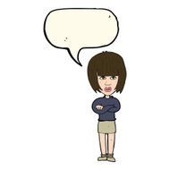 cartoon annoyed woman with speech bubble N147