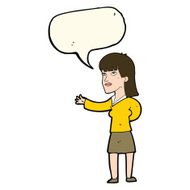 cartoon woman explaining with speech bubble N37