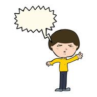 cartoon mean man with speech bubble N13