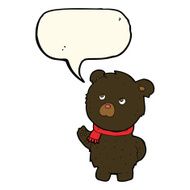 cartoon cute black bear with speech bubble N55