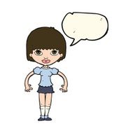 cartoon girl with speech bubble N16