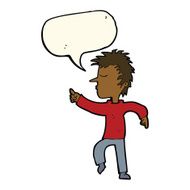 cartoon man pointing with speech bubble N159