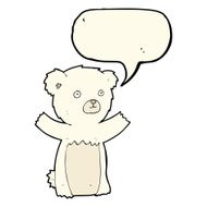 cute cartoon polar bear with speech bubble N66