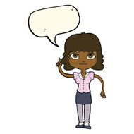 cartoon woman with idea speech bubble N198