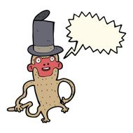 cartoon monkey wearing top hat with speech bubble N4