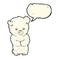 cute cartoon polar bear with speech bubble N67