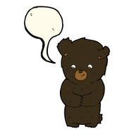 cute cartoon black bear with speech bubble N67