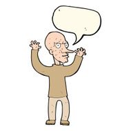 cartoon mean man with speech bubble N15