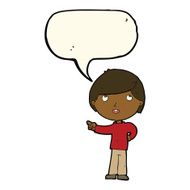 cartoon boy pointing with speech bubble N24