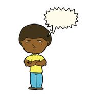 cartoon grumpy man with speech bubble N16