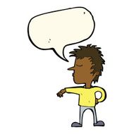 cartoon man making camp gesture with speech bubble N24