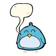 funny cartoon bird with speech bubble N104