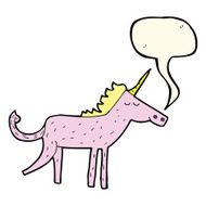 cartoon unicorn with speech bubble N33