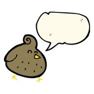 cartoon bird with speech bubble N232