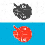 Badge symbol or logotype with hand N27