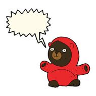cute cartoon black bear with speech bubble N68