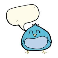 cartoon fat bird with speech bubble N31
